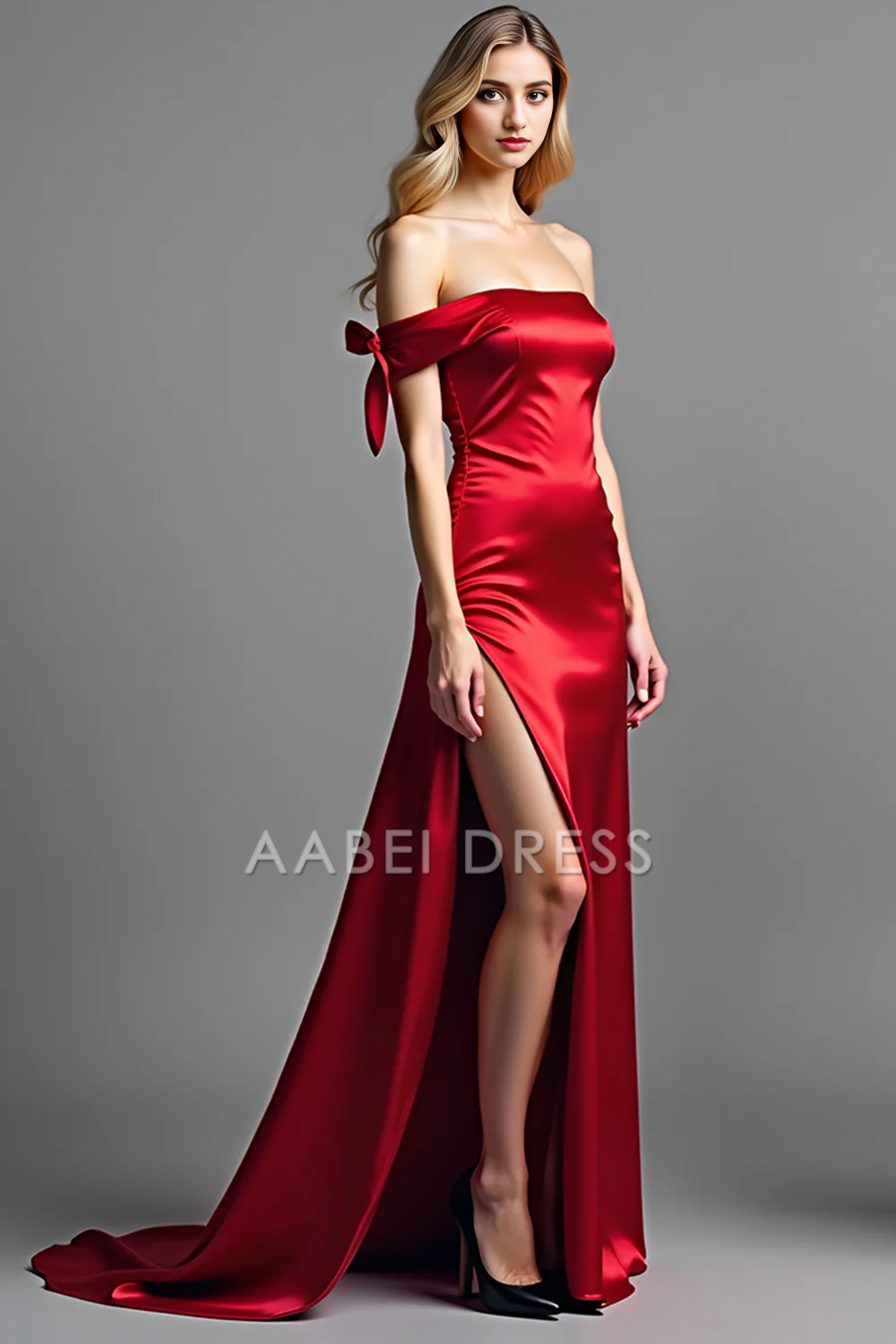 AABEI DRESS Hot Sale Prom Dress Elegant Sheath Off The Shoulder Backless Long With Slit Charming Formal Dress