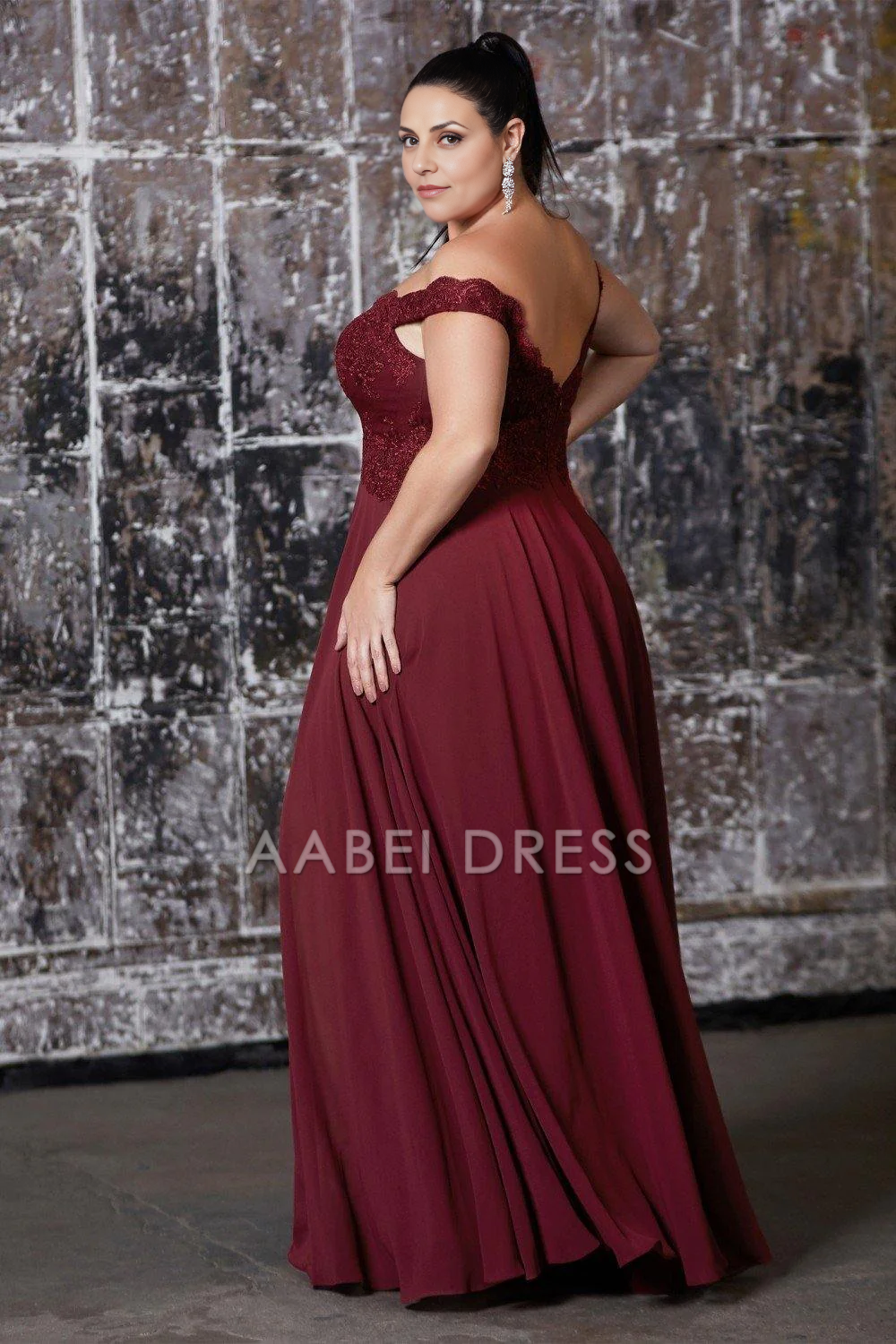 AABEI DRESS Formal Wear Dresse Elegant A Line Off Shoulder Evening Lace Applique Dress Plus Size Mother Of The Bride Dress