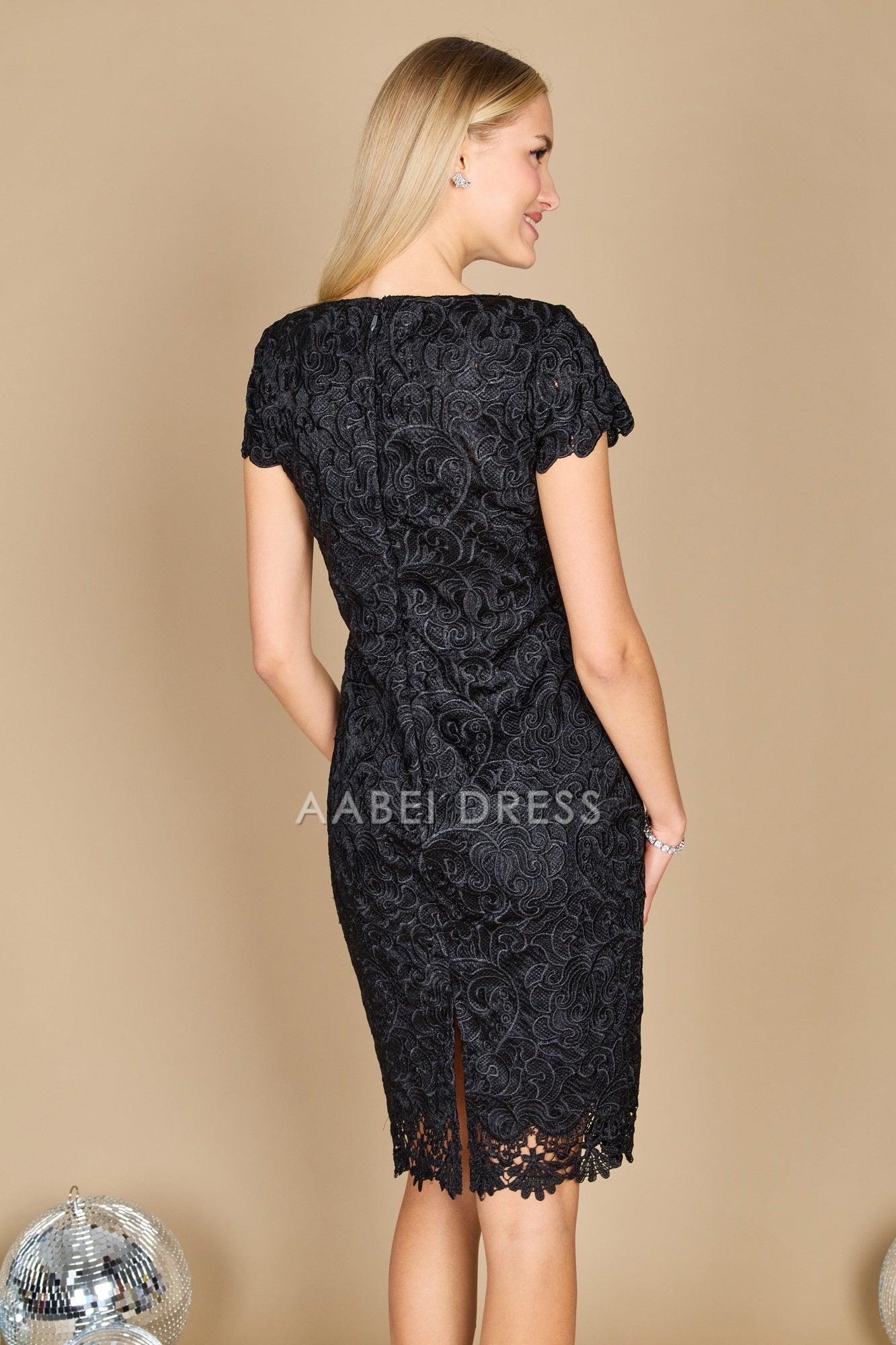 AABEI DRESS Formal Wear Dresse Elegant Round Neck Lace Straight Evening Dress Short Mother Of The Bride Dress