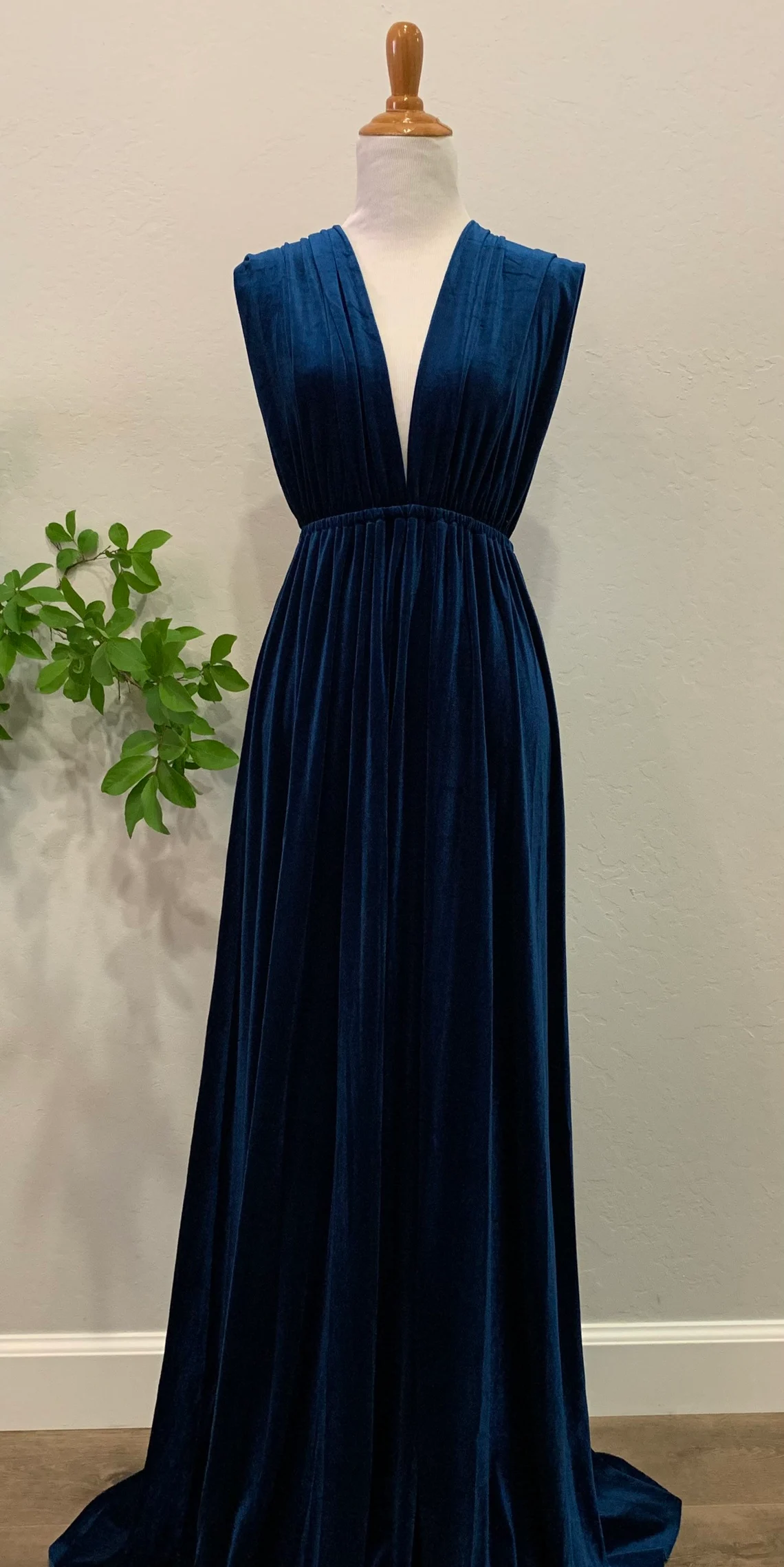 Autumn winter wedding party long velvet dress formal wrap dress velvet wrinkle unique bridesmaid dress