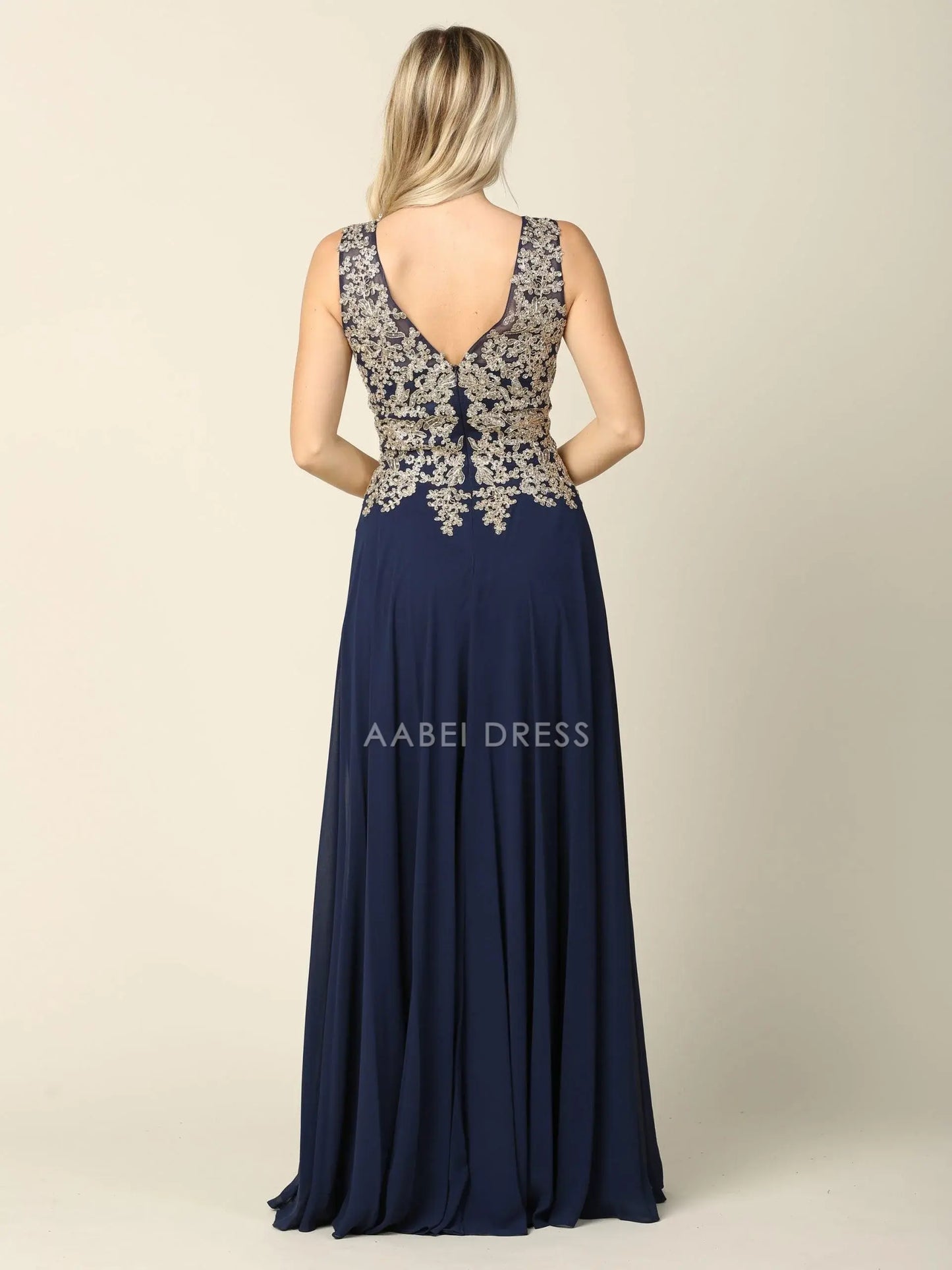AABEI DRESS Formal Wear Dresse Elegant A Line V neck V-back Lace Applique Retro Fashion Mother Of The Bride Dress