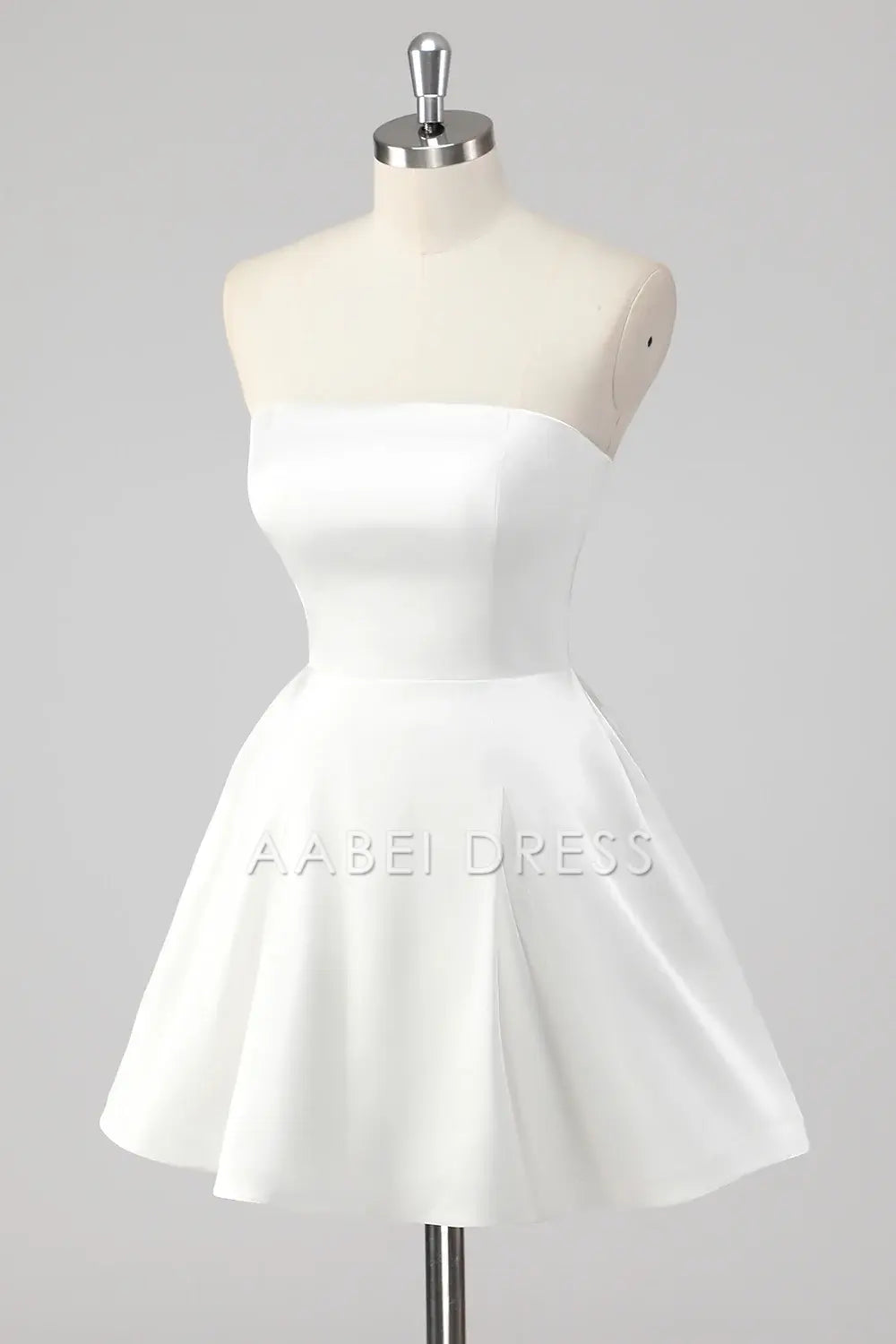 AABEI DRESS Hot Sale Homecoming Dress Simple A-Line Strapless Short Graduation Dress