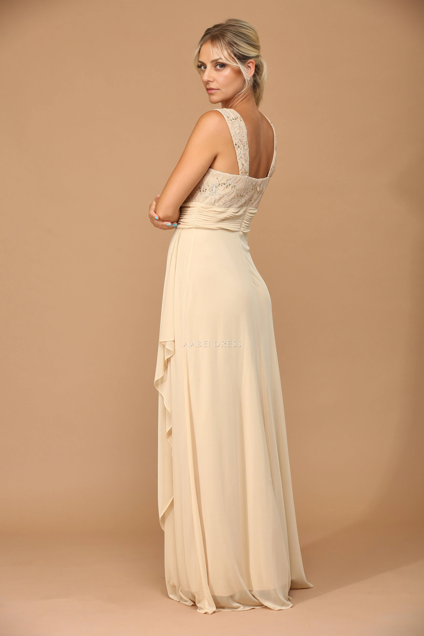 AABEI DRESS Formal Wear Dresse Elegant Two Piece Jacket 3/4 Sleeve Ruched Fashion Mother Of The Bride Dress