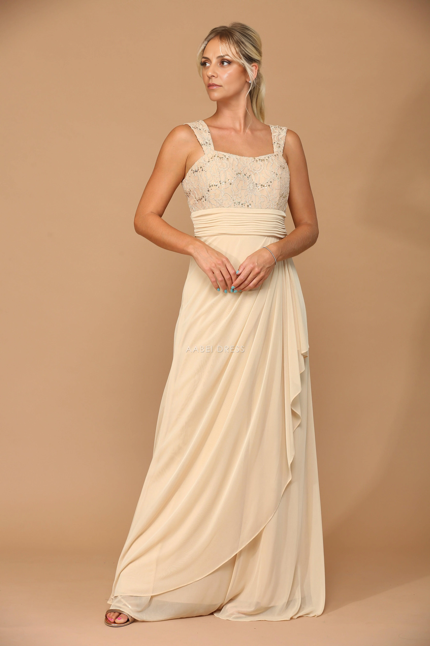 AABEI DRESS Formal Wear Dresse Elegant Two Piece Jacket 3/4 Sleeve Ruched Fashion Mother Of The Bride Dress