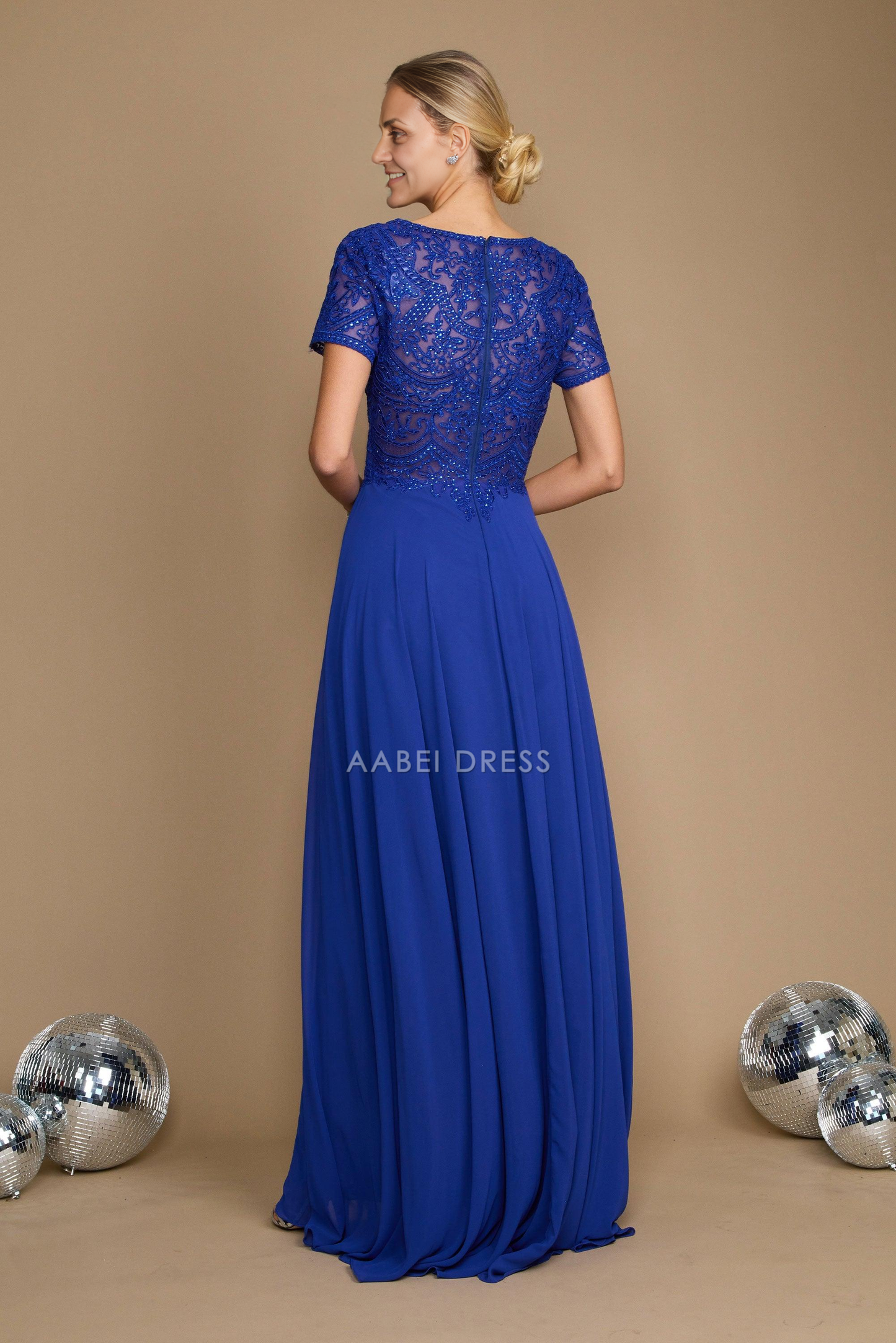 AABEI DRESS Formal Wear Dresse Gorgeous A Line Scoop Neck Short Sleeve Exquisite Mother Of The Bride Dress