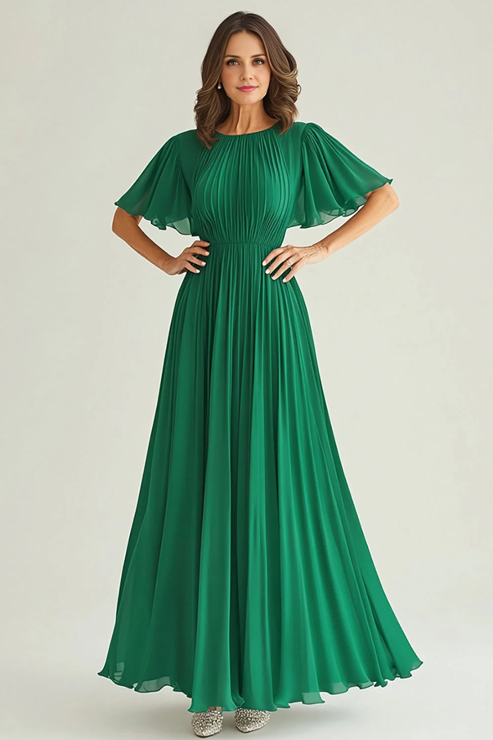 AABEI DRESS Mother Of The Bride Dress Elegant A Line Ruched Flowing Sleeves Exquisite Formal Wear Dresse