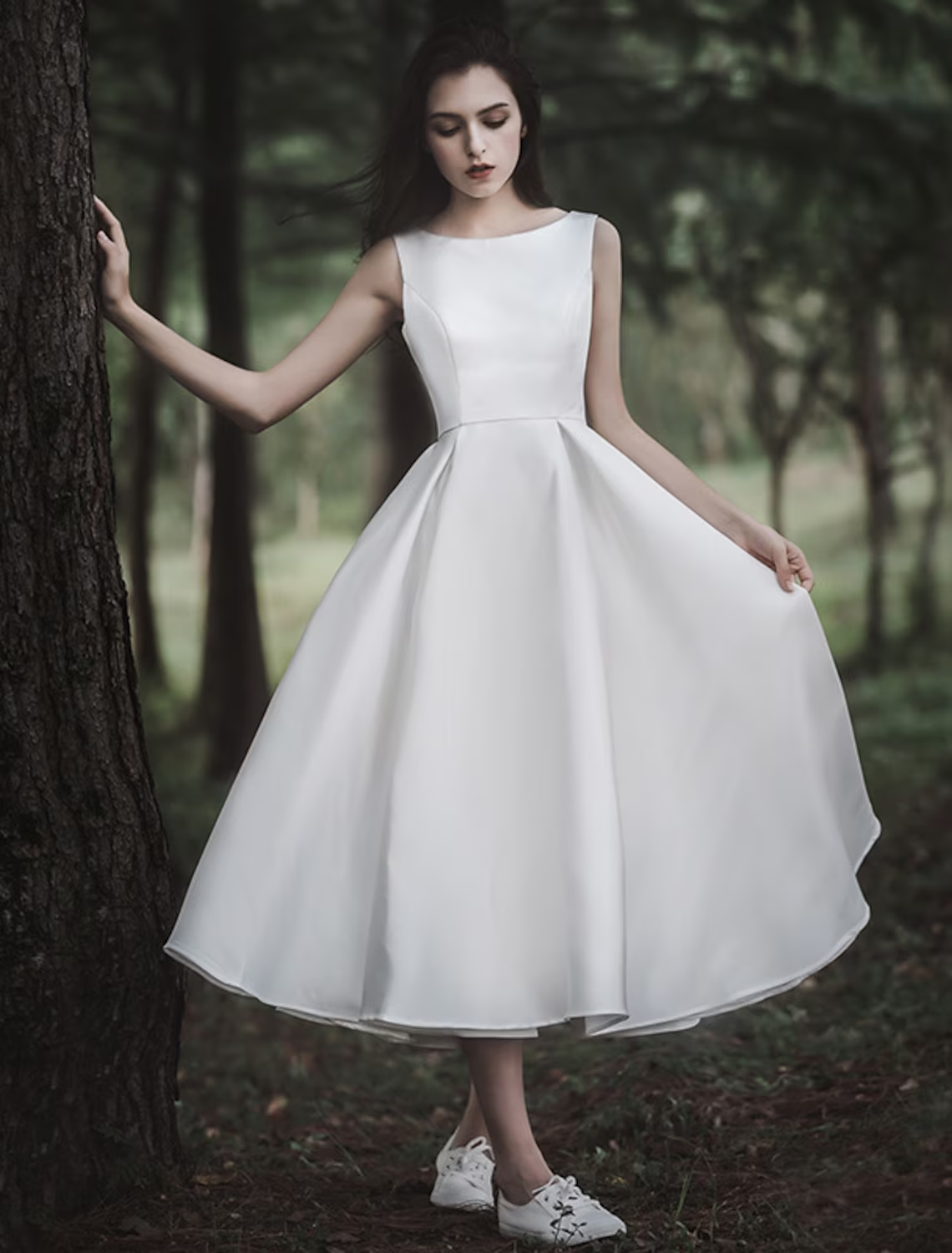 Bridal Shower Little White Dresses Wedding Dresses Tea Length A-Line S