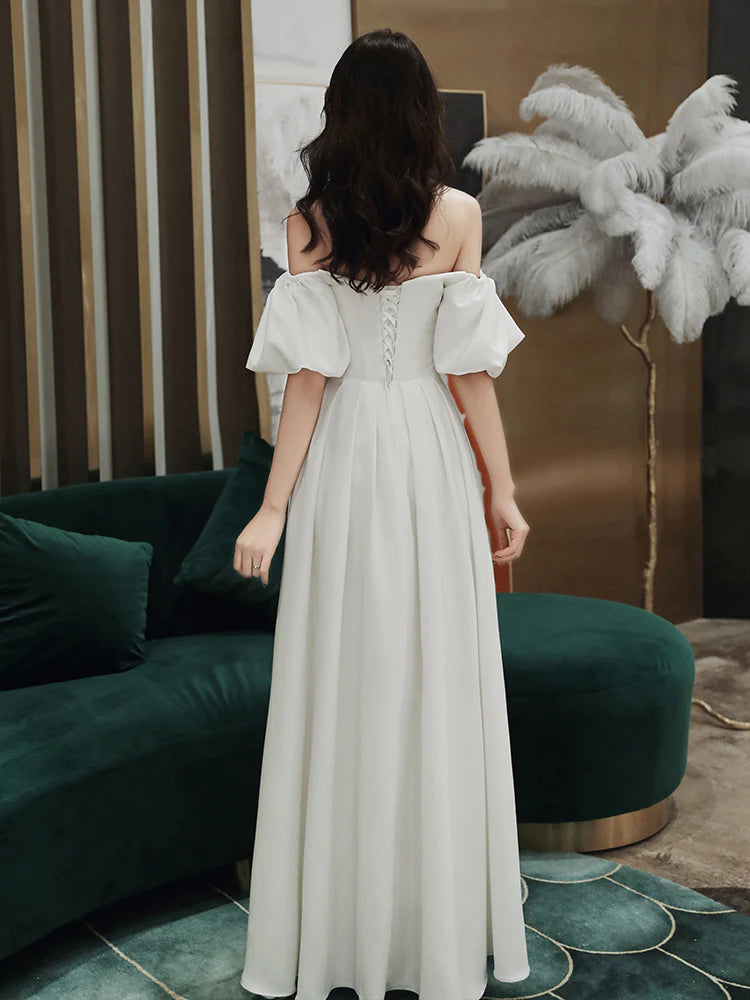 Wedding Dress Off Shoulder Elegant Simple Long Formal Wear Dresses