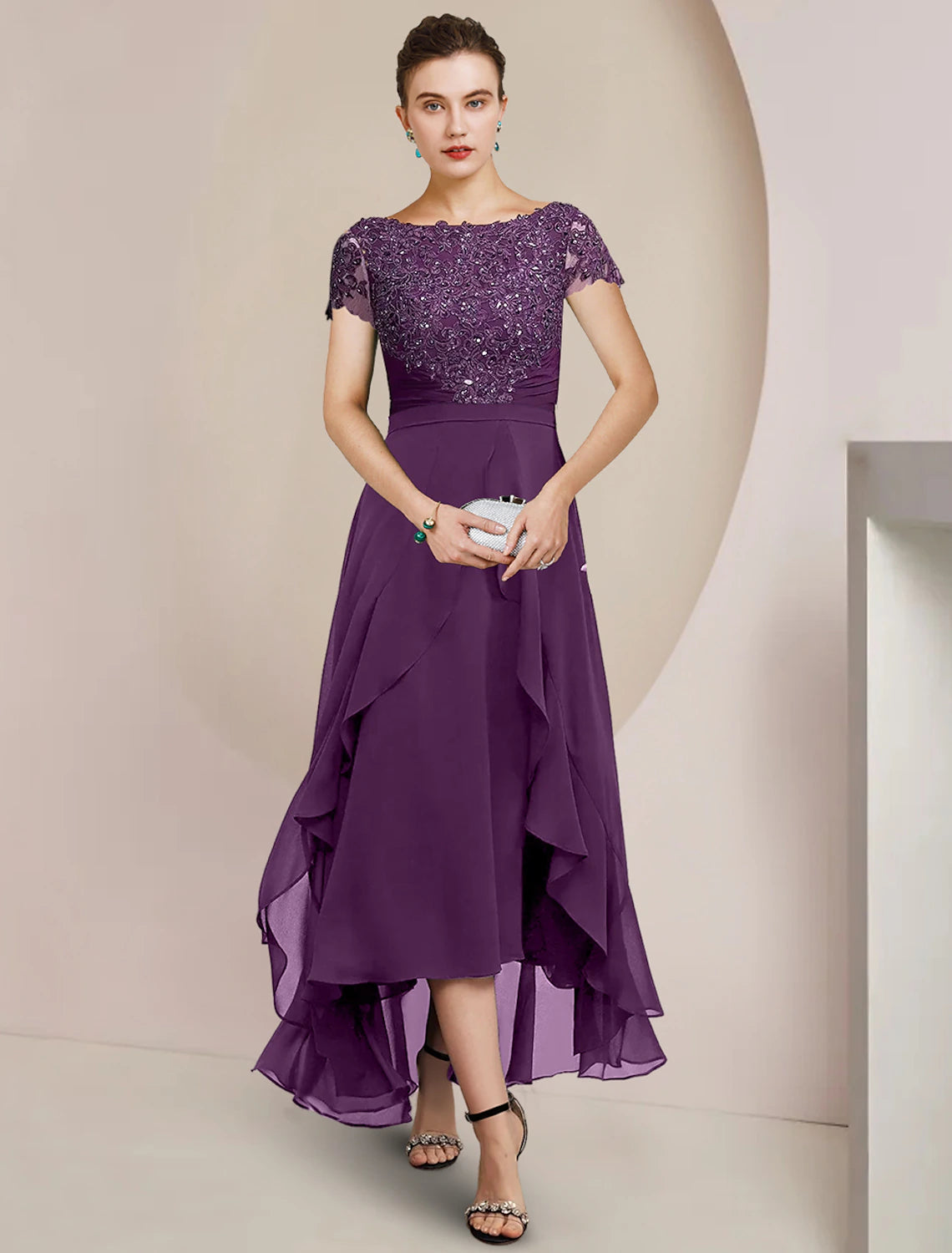 A-Line Mother of the Bride Dress Formal Wedding Guest Party Elegant Sc
