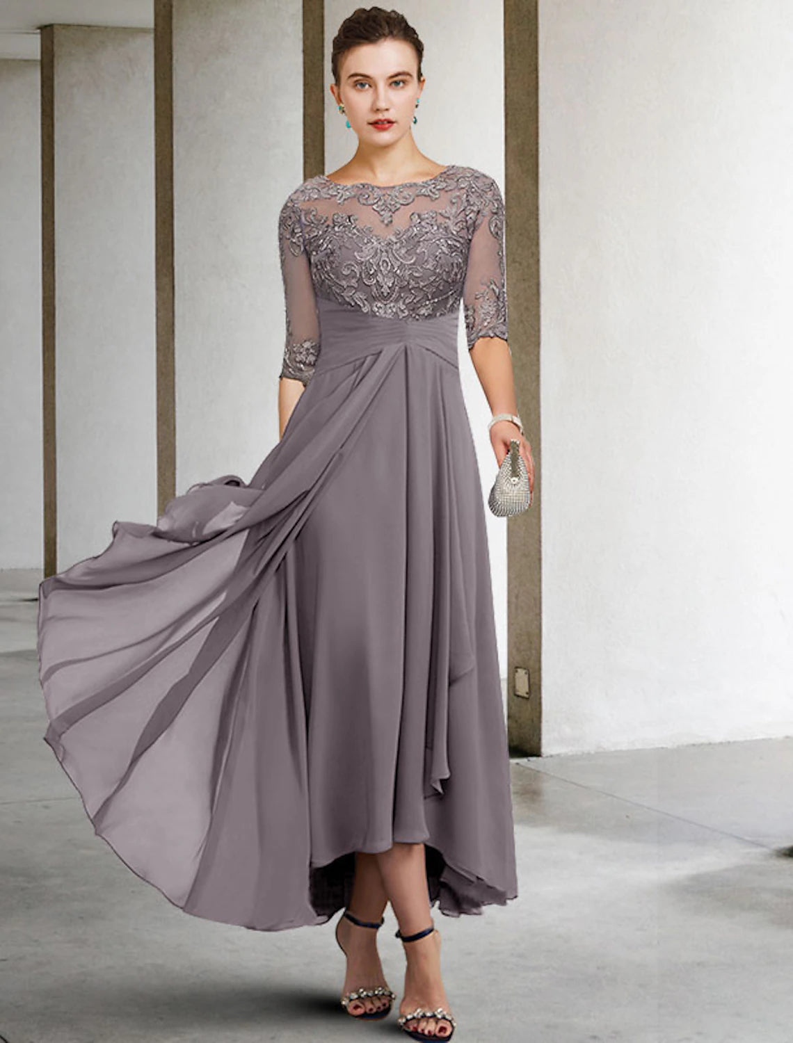 Mother of the Bride Dress Wedding Guest Elegant Plus Size High Low V N