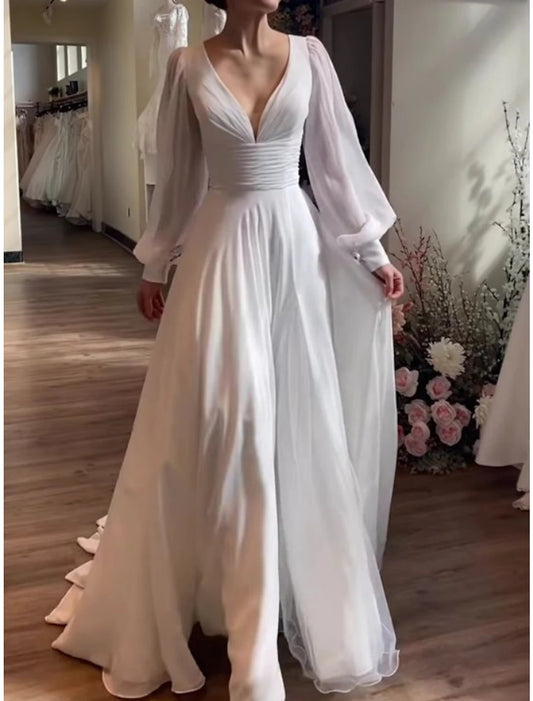 Simple Wedding Dresses A-Line Off Shoulder Cap Sleeve Tea Length Satin Wedding Dresses Bridal