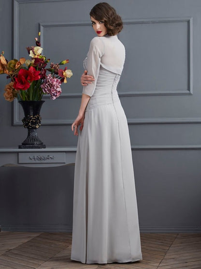 Mother of the Bride Dresses A-Line One-Shoulder Sleeveless Beading Long Chiffon