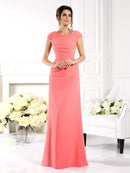 Mother of the Bride Dresses A-Line Short Sleeves Long Chiffon