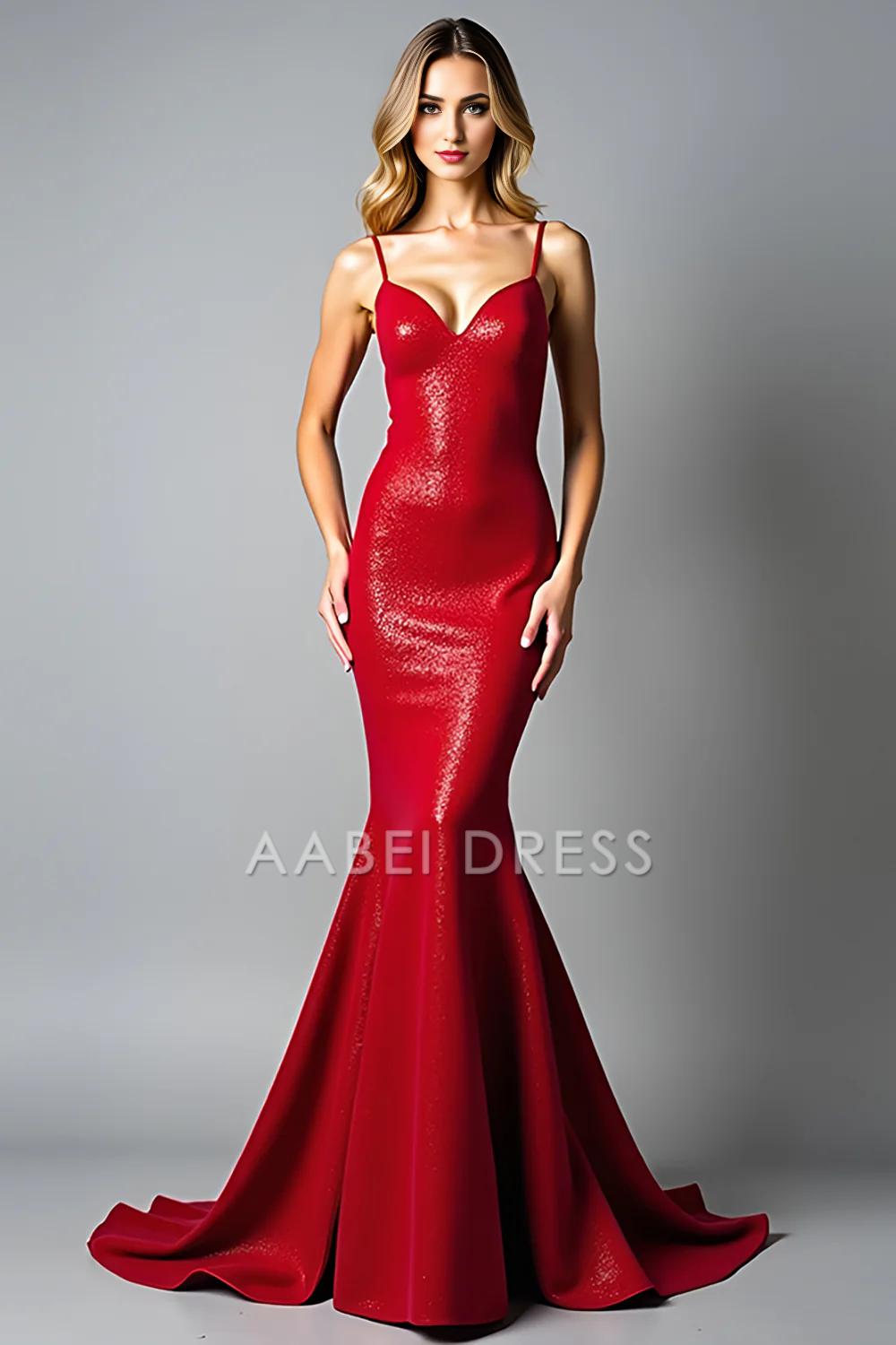 AABEI DRESS Hot Sale Prom Dress Charming Mermaid Sweetheart Spaghetti Strap Backless Long Formal Dress