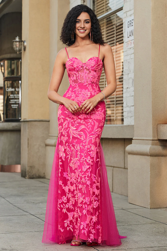 AABEI DRESS Hot Sale Prom Dress Mermaid Sweetheart Spaghetti Strap Appliques Gorgeous Long Party Dress