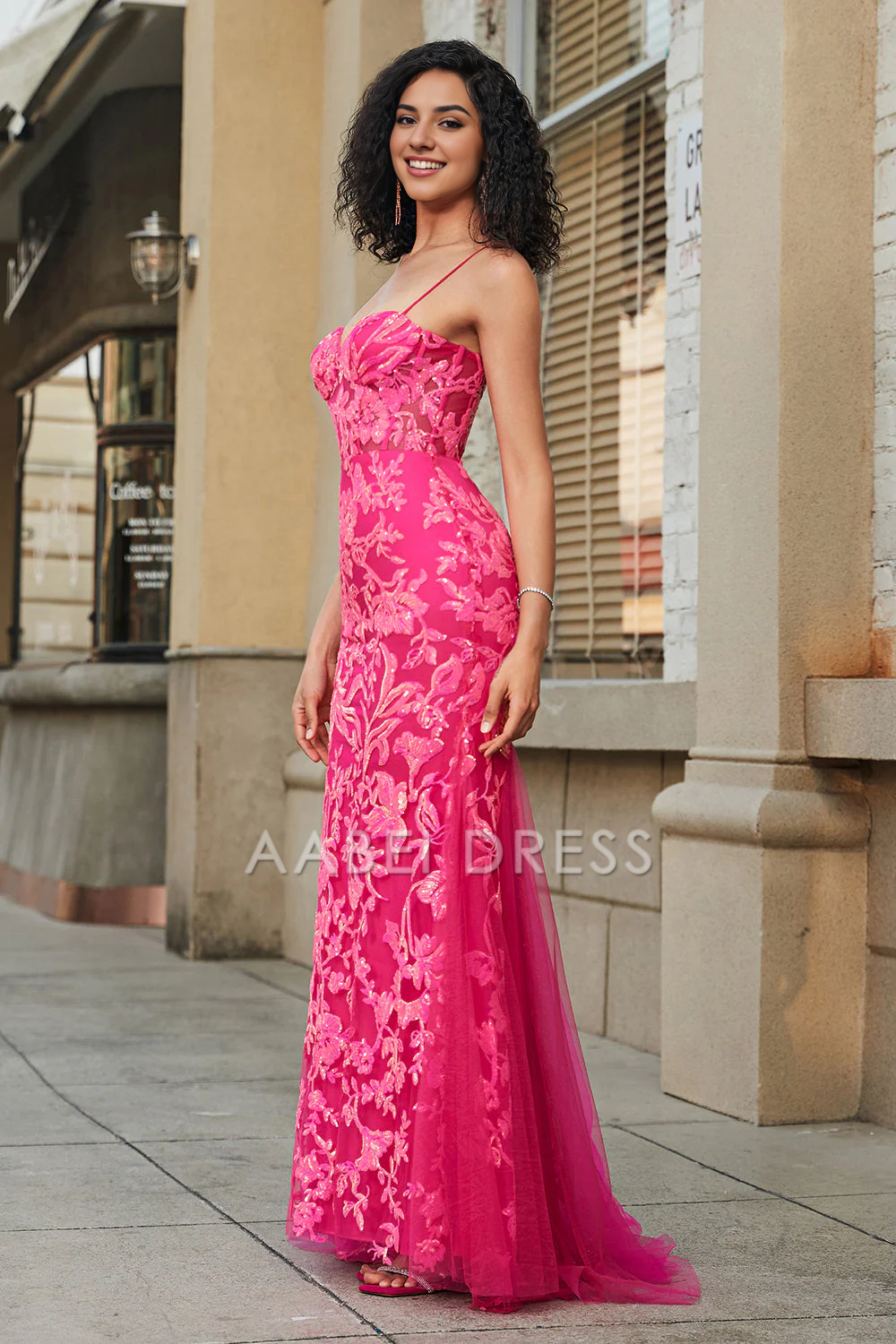 AABEI DRESS Hot Sale Prom Dress Mermaid Sweetheart Spaghetti Strap Appliques Gorgeous Long Party Dress