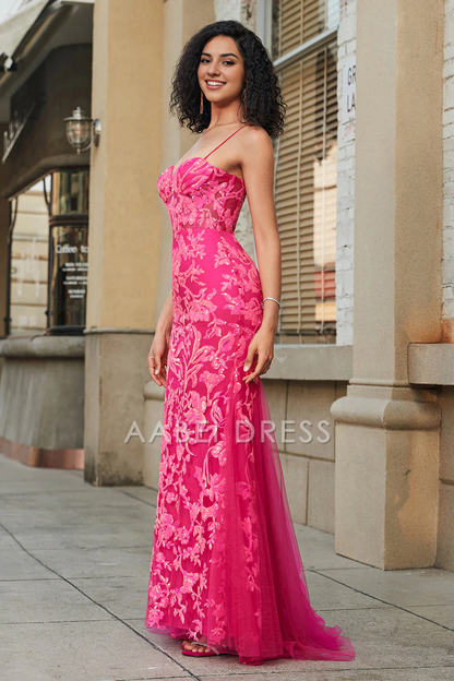 AABEI DRESS Hot Sale Prom Dress Mermaid Sweetheart Spaghetti Strap Appliques Gorgeous Long Party Dress