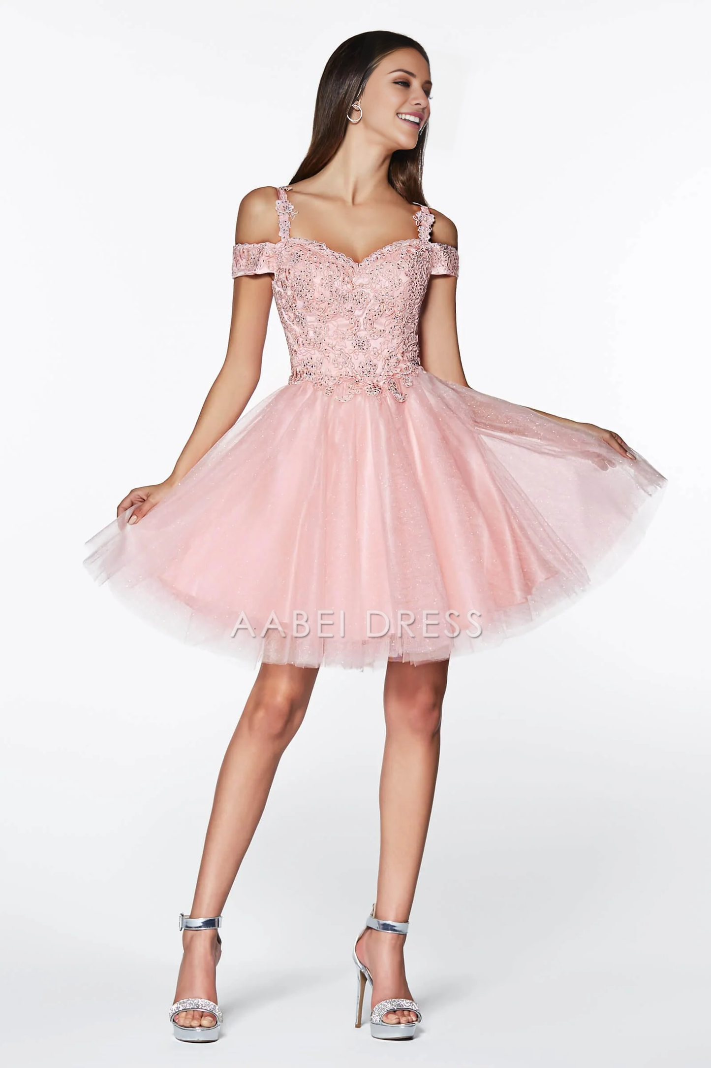 AABEI DRESS Hot Sale short Prom Dress off shoulder Sweetheart Open Back Lace Applique Homecoming Dresses