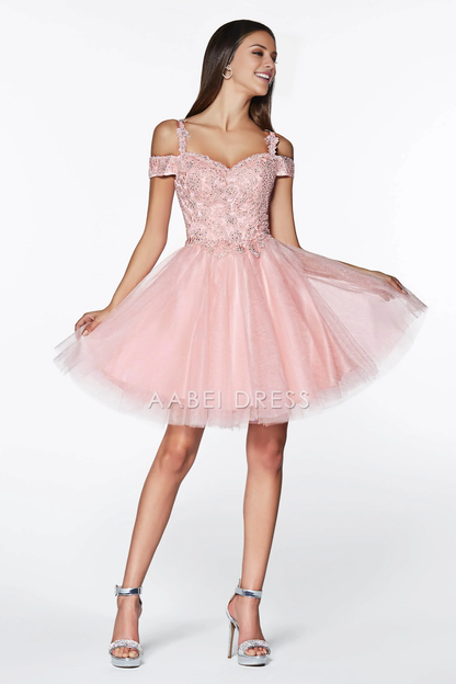 AABEI DRESS Hot Sale short Prom Dress off shoulder Sweetheart Open Back Lace Applique Homecoming Dresses