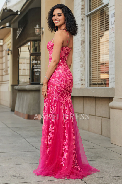AABEI DRESS Hot Sale Prom Dress Mermaid Sweetheart Spaghetti Strap Appliques Gorgeous Long Party Dress