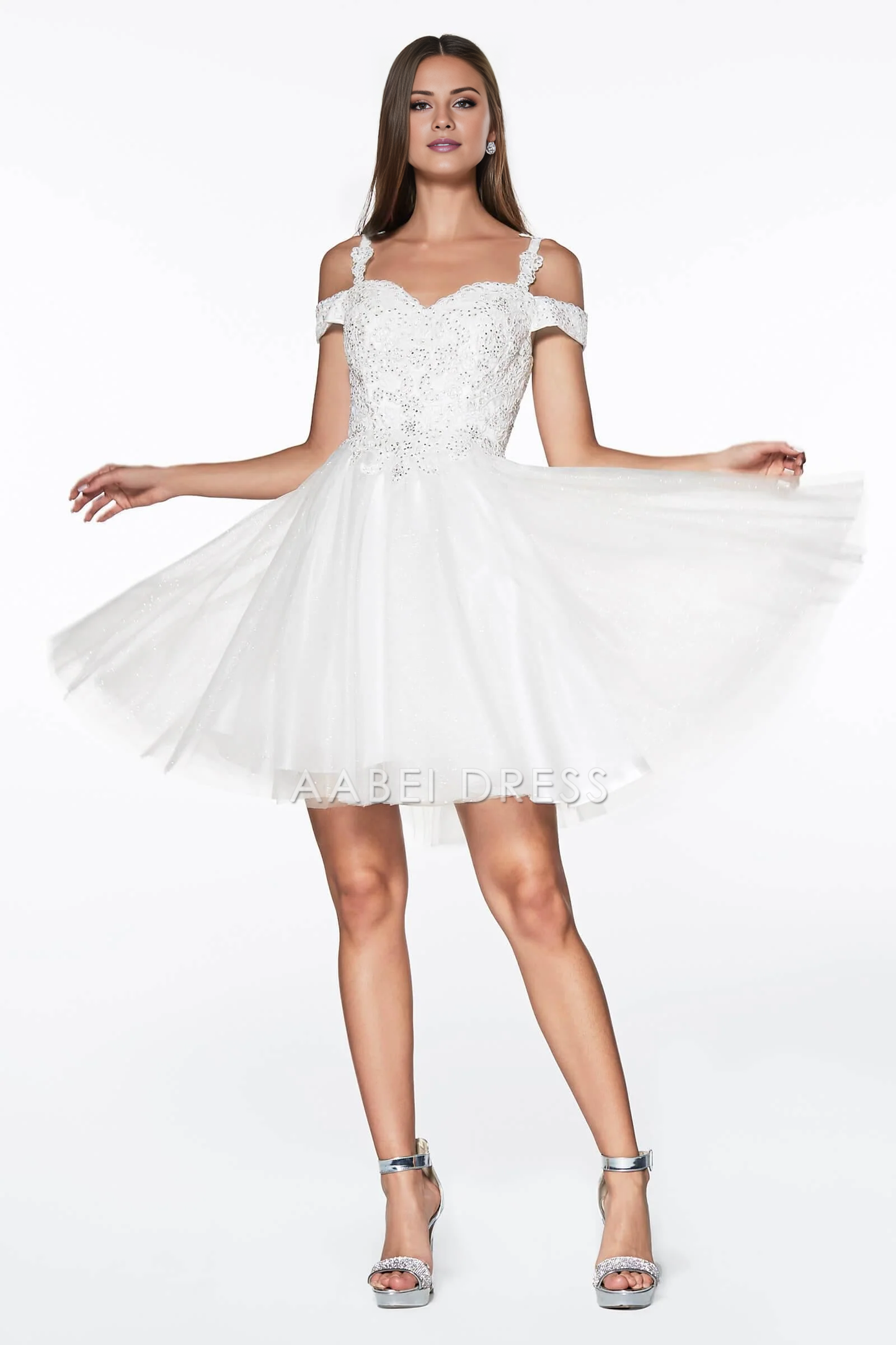 AABEI DRESS Hot Sale short Prom Dress off shoulder Sweetheart Open Back Lace Applique Homecoming Dresses