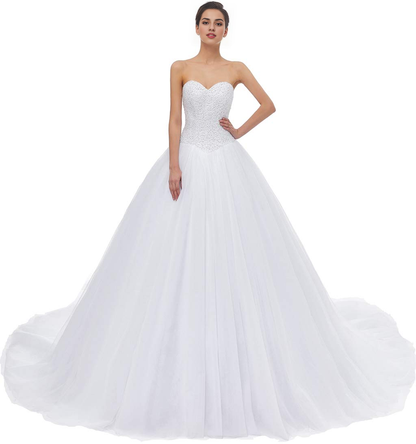 Wedding Dress A-line Sweetheart Tulle Train Atmosphere Formal Women's Dresses