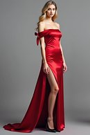 AABEI DRESS Hot Sale Prom Dress Elegant Sheath Off The Shoulder Backless Long With Slit Charming Formal Dress
