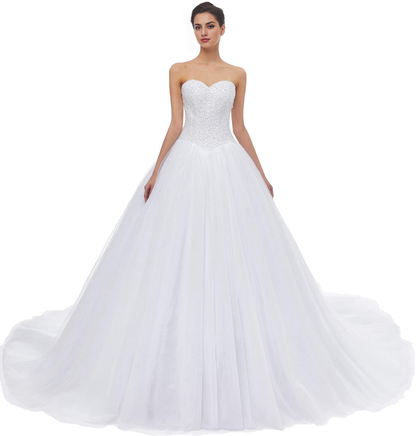 Wedding Dress A-line Sweetheart Tulle Train Atmosphere Formal Women's Dresses