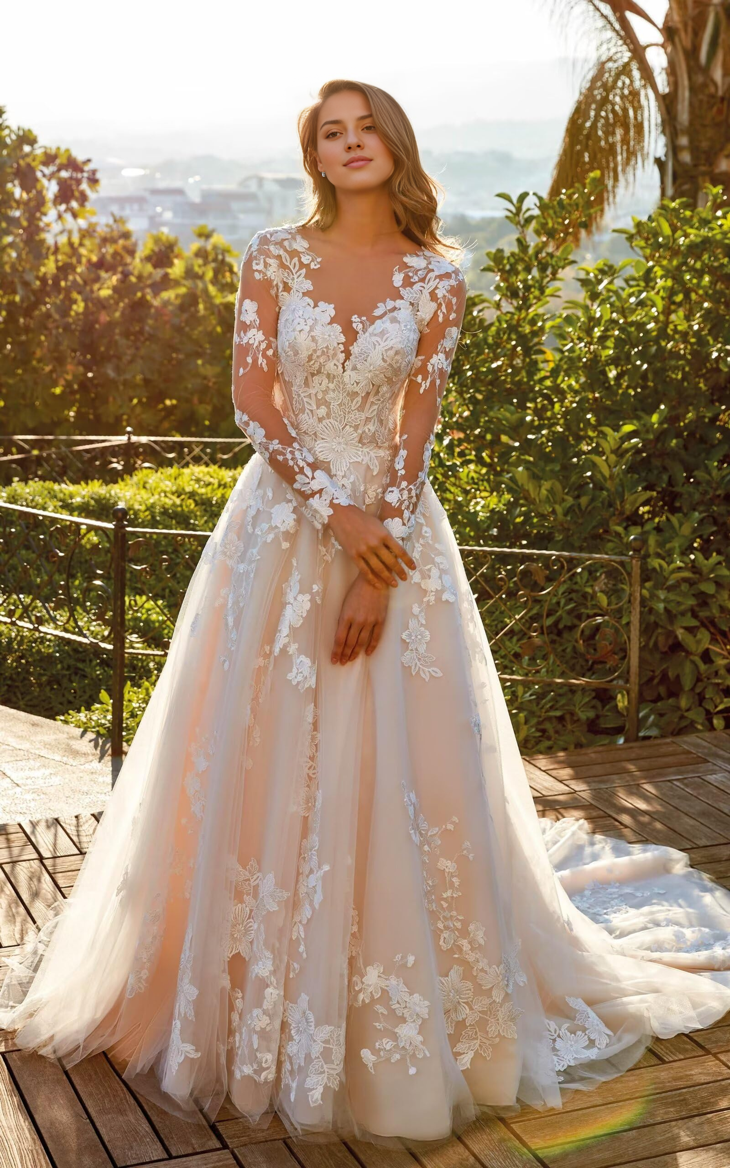 Wedding Dress Beach Lace Long Sleeves Bridal Gowns Elegant Formal Women's Dresses