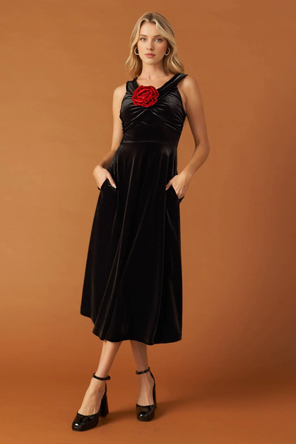 Prom Dress Fashion A Line Featuring Off Shoulder Neckline Rose Zipper Closure Velvet Dress Unique Elegant Formal November December Autumn Winter Wedding Guest Dress