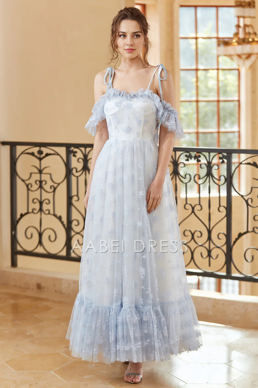 AABEI DRESS Hot Sale Prom Dress Princess A Line Off The Shoulder Spaghetti Strap Ruched Fantastic Long Party Dress