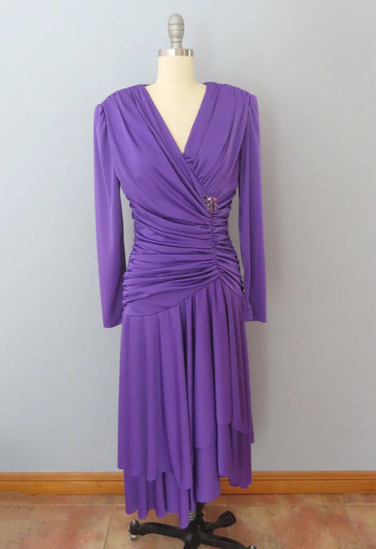 AABEI DRESS Party Dress Vintage V Neck Long Sleeves Pleated Fashion Prom Dress