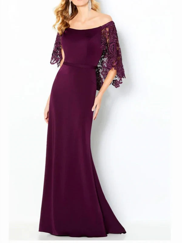 Mother Of The Bride Dresses Sheath Off-The-Shoulder With Lace