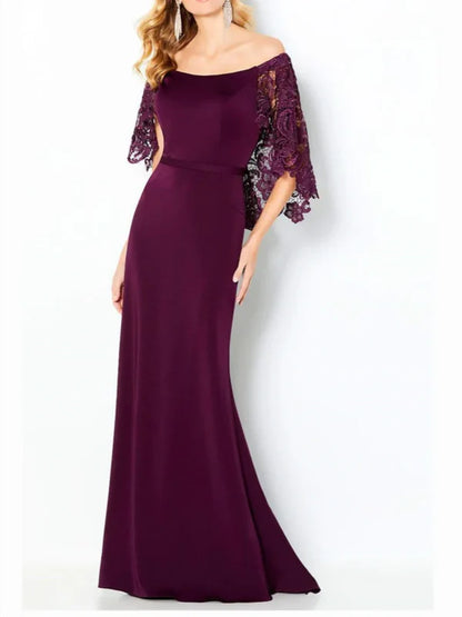 Mother Of The Bride Dresses Sheath Off-The-Shoulder With Lace