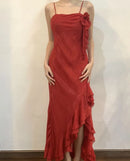 AABEI DRESS Party Dress Fashion Spaghetti Strap Ruched Elegant Long Prom Dress