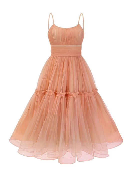 AABEI DRESS Party Dress Elegant A-Line Spaghetti Straps Ruched Fashion Prom Dress