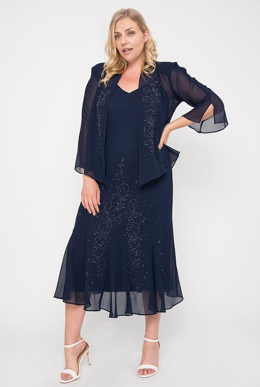 AABEI DRESS Formal Wear Dresse Elegant two piece Jacket 3/4-Length Sleeves Plus Size Mother Of The Bride Dress