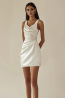 AABEI DRESS Hot Sale Homecoming Dress Pleated Bodycon Sleeveless V-Neck Backless Short Graduation Dress