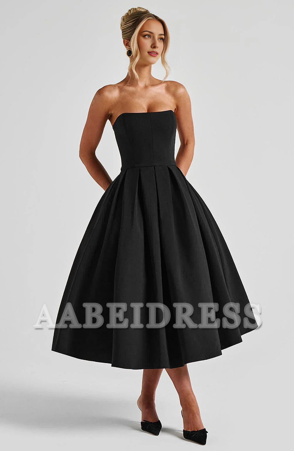 Formal Wear Dresses Bridesmaid Dresses A Line Strapless Backless Elegant Exquisite Dresses Wedding Guests Dresses