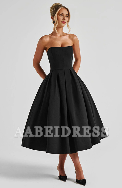 Formal Wear Dresses Bridesmaid Dresses A Line Strapless Backless Elegant Exquisite Dresses Wedding Guests Dresses