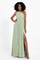 AABEI DRESS Bridesmaid Dresses Chiffon A-Line One Shoulder Sleeveless Side Fork Exquisite Simple Wedding Guests Dresses