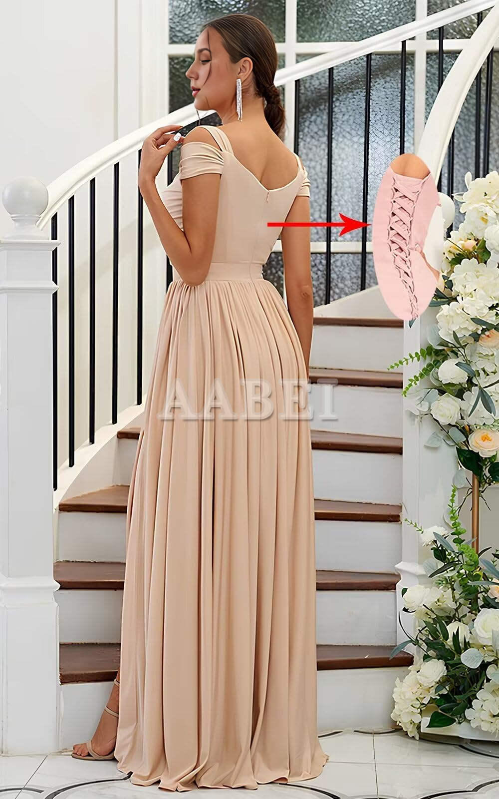 Formal Wear Dresses Bridesmaid Dresses Elegant A Line Off The Shoulder Pleated Side Fork Chiffon Wedding Guest Dresses