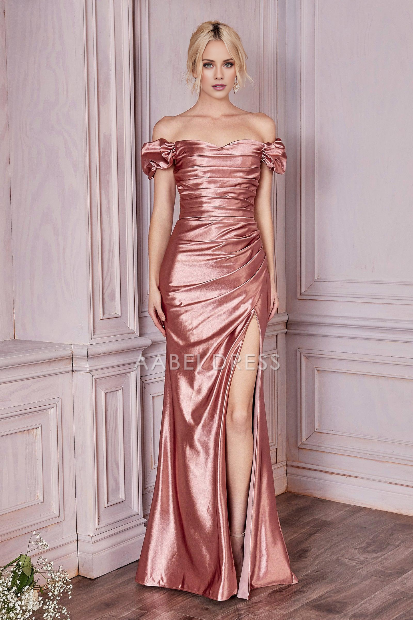 AABEI DRESS Hot Sale Prom Dress Elegant Off Shoulder Sweetheart Neckline Pleated Side Fork Long Evening Dress