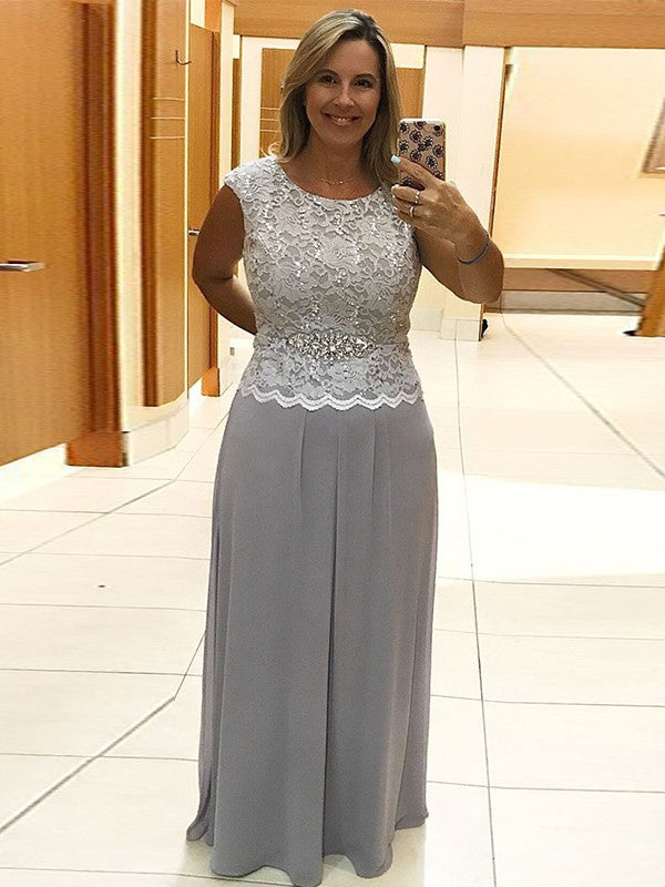 Mother of the Bride Dresses A-Line Chiffon Lace Sleeveless Floor Length