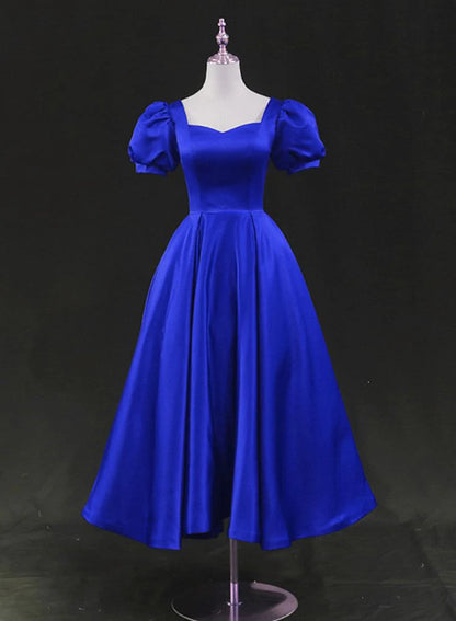 AABEI DRESS Short Party Dress A Line Sweetheart Short Sleeve Tea Length Homecoming Dress