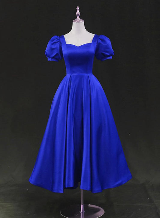 AABEI DRESS Short Party Dress A Line Sweetheart Short Sleeve Tea Length Homecoming Dress