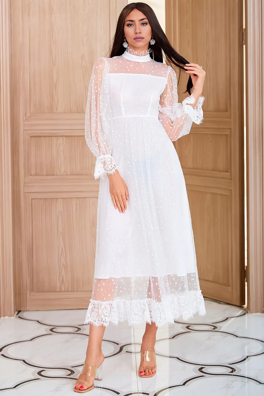 Mother of the Bride Dress A Line Jewel White Lace