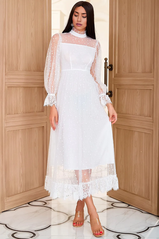 Mother of the Bride Dress A Line Jewel White Lace