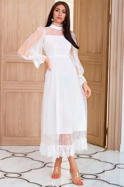 Mother of the Bride Dress A Line Jewel White Lace