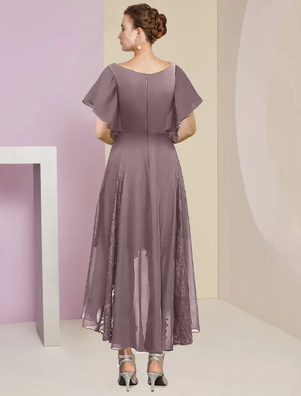 Mother Of The Bride Dresses A-Line V-Neck Chiffon With Applique